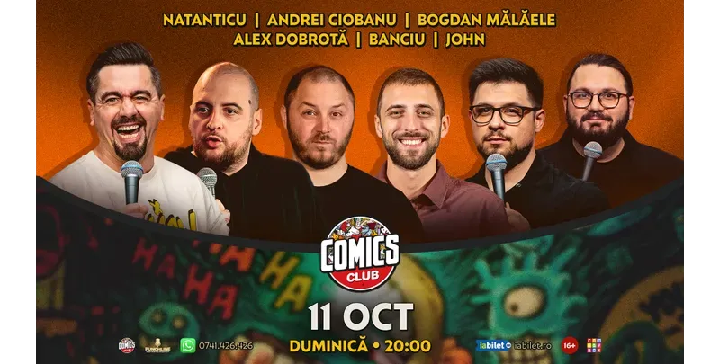 Stand-up cu Natanticu, Ciobanu, Mălăele,  Dobrotă, Banciu și John la ComicsClub!-1