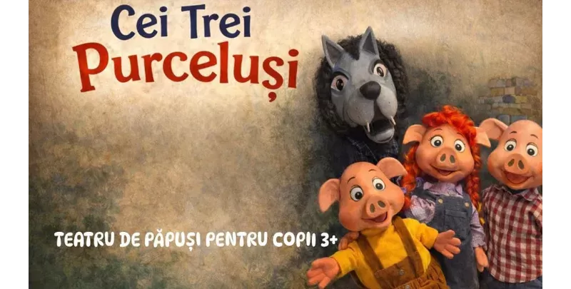 Povestea celor trei purceluși - teatru pentru copii @ Clubul Țăranului - La Mama MȚR-1