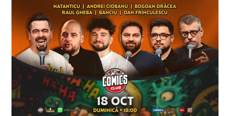 Stand-up cu Natanticu, Drăcea, Raul Gheba, Andrei Ciobanu, Banciu și Frînculescu la ComicsClub!-1