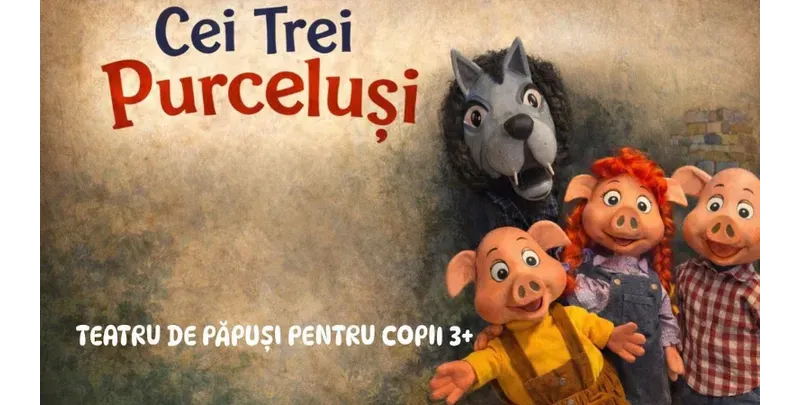 Povestea celor trei purceluși - teatru pentru copii @ Clubul Țăranului - La Mama-1