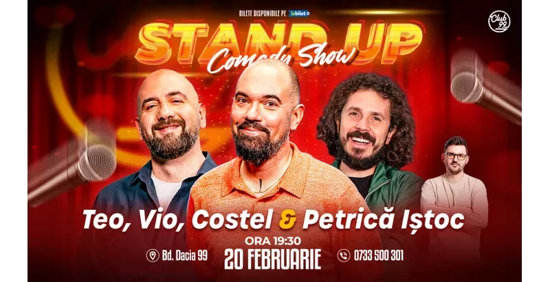 Stand-up Comedy cu Teo, Vio, Costel - Petrică Iștoc la Club 99-1