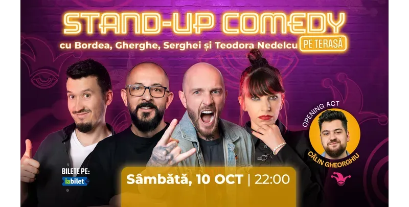 The Fool Terasa: Stand-up comedy cu Bordea, Gherghe, Serghei și Teodora Nedelcu-1