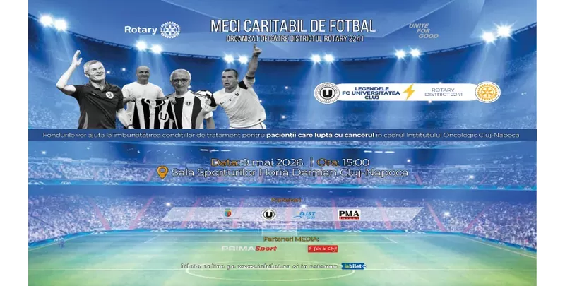 Cluj-Napoca: Meci de fotbal caritabil - Legendele FC Universitatea Cluj vs. Rotary District 2241-1