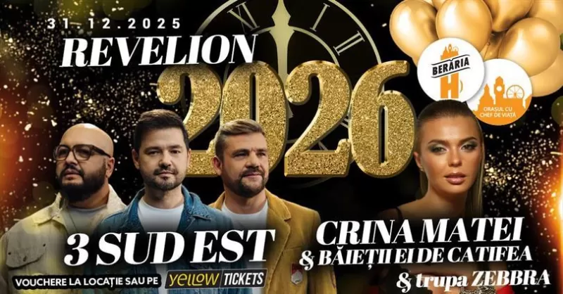 Revelion 2026 cu 3 Sud Est, Crina Matei și trupa Zebbra -1