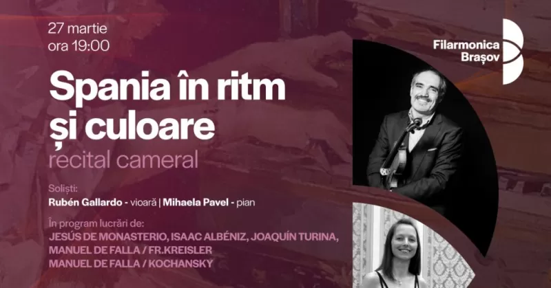 Recital de vioară și pian cu Rubén Gallardo și Mihaela Pavel -1