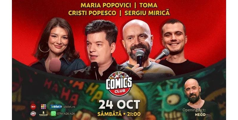 Stand-up cu Cristi Popesco, Toma, Sorin Pârcălab și Mirică la ComicsClub!-1