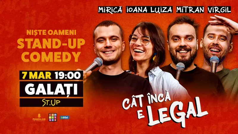 Stand-up Comedy cu Sergiu Mirică, Virgil Ciulin, Ioana Luiza și Dragoș Mitran -1