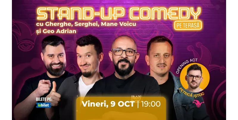 The Fool Terasa: Stand-up comedy cu Mane Voicu, Gherghe, Serghei și Geo Adrian-1